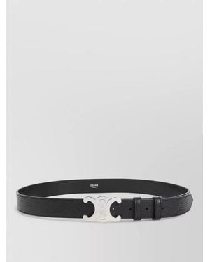 Celine Textured Leather Belt-Tone Buckle - Gray