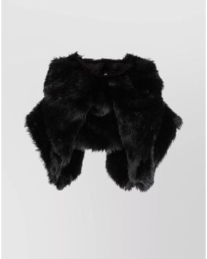 Comme des Garçons Faux Fur Cropped Jacket - Black