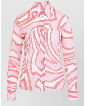 PUCCI Printed Cotton Long-Sleeve Shirt - Pink