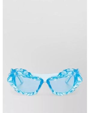 OTTOLINGER Twisted Square Sunglasses Sculpted Twist Design - Blue