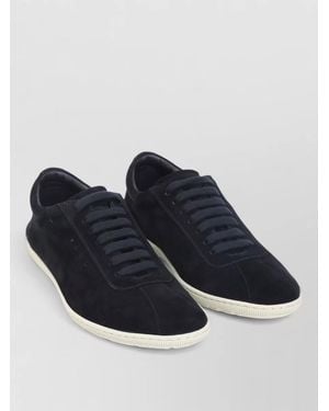Giorgio Armani Leather Low-Top Trainers - Blue