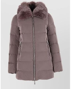 Moorer Fox Fur Puffer Jacket - Brown