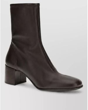 Prada Leather Ankle Boots - Brown