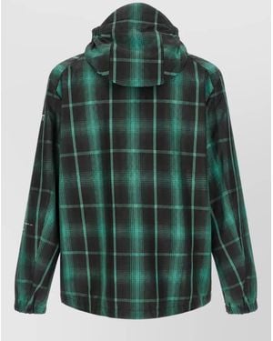 Moncler Genius Checked Hooded Windbreaker Jacket - Green