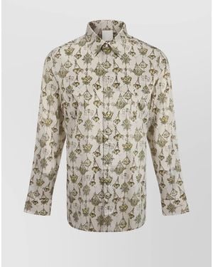 Givenchy Silk Printed Long-Sleeve Shirt - White
