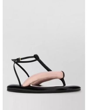 Givenchy Leather Boudoir Thong Sandals Flat Sole - Metallic