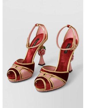 Dolce & Gabbana Leather Ankle-Strap High-Heel Sandals - Multicolor