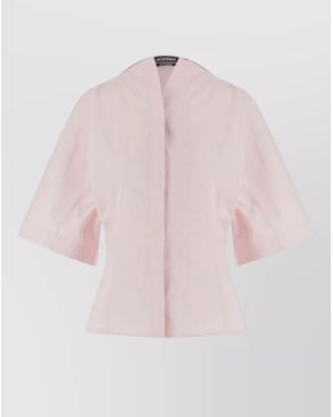Jacquemus Cotton Long-Sleeve Shirt - Pink