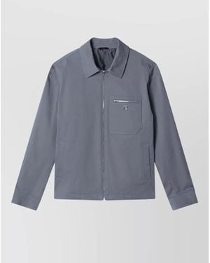 Fendi Jacket Chest Pocket Long Sleeves Collar - Blue