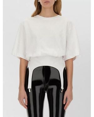 Fiorucci T Shirt Suspenders Relaxed Fit Round Neck - White