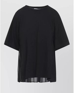 Sportmax Cotton Pleated Back T-Shirt - Black