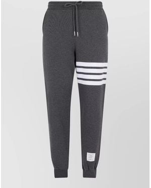 Thom Browne Loopback Stripe Cotton Sports Trousers - Grey