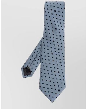 Fendi Silk Micro Dots Tie - Blue