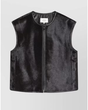 Loulou de Saison Pony Effect Leather Vest - Black
