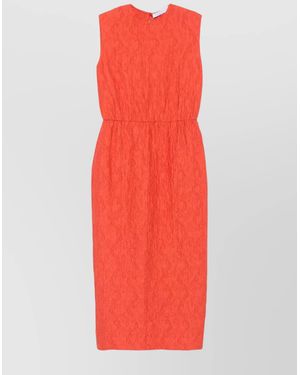 Harris Wharf London Sleeveless Cotton Midi Dress - Red