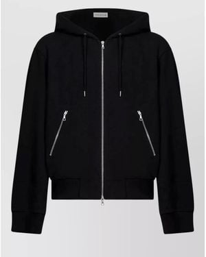 Dries Van Noten Cotton Oversized Zip Up Hooded Jacket - Black