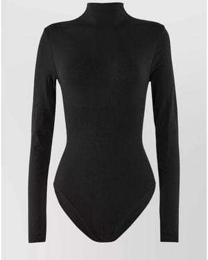 Wolford Seamless Turtleneck Long-Sleeve Bodysuit - Black