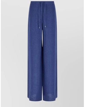 Max Mara High Waist Wide Leg Lounge Trousers - Blue