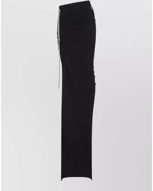 Moncler Cotton Draped Wrap Maxi Skirt - Black