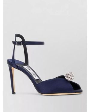 Jimmy Choo Sacora 85 Satin Sandals Stiletto Heel - Blue