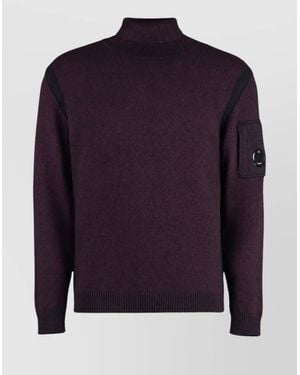 C.P. Company Wool Turtleneck Sweater Arm Pocket - Blue