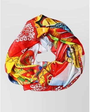 Dolce & Gabbana Silk Printed Square Scarf - Multicolour