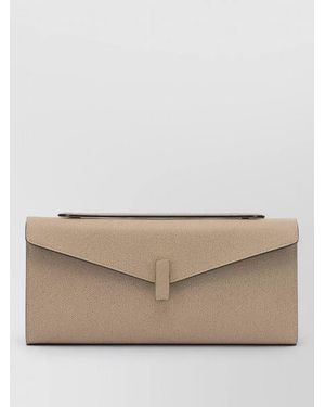 Valextra Leather Clutch Bag - Natural