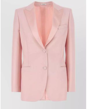 ジャケット alexander mcqueen Pink wool blend blazer Pink Asymmetric wool-blend blazer | Alexander McQueen