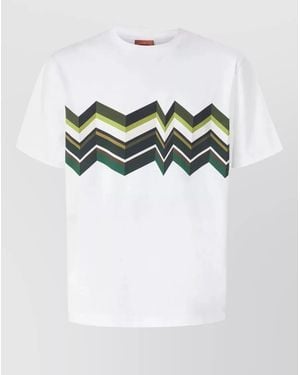 Missoni Crew Neck Graphic Print Short Sleeve T-Shirt - Gray