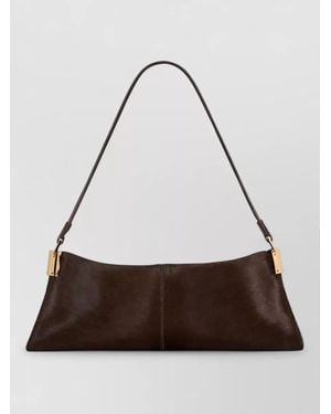Balmain Small Calf Leather Clutch Bag - Brown