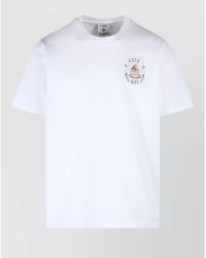 CASABLANCA Casaway Cotton T Shirt Crew Neck Graphic - White