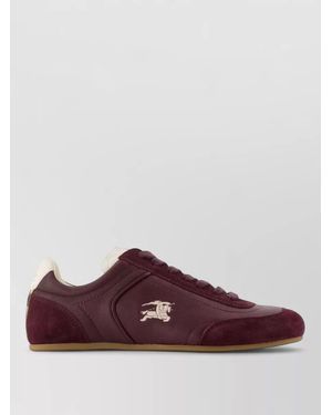 Burberry Lambskin Lace Up Sneakers Rubber Sole - Purple