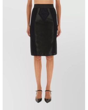 Dolce & Gabbana Knee-Length Skirt Scalloped Waistband - Black