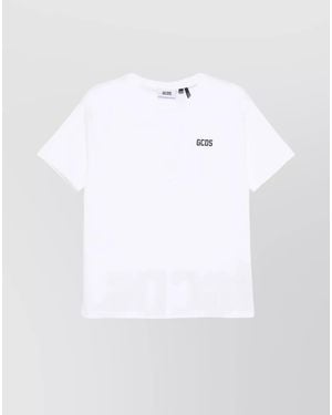 Gcds Cotton Logo Print Regular T-Shirt - White