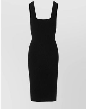 Wardrobe NYC Sleeveless Ribbed Knit Midi Dress - Black