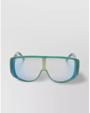 MM6 by Maison Martin Margiela Shield Sunglasses With Wide Mirrored Arms - Blue