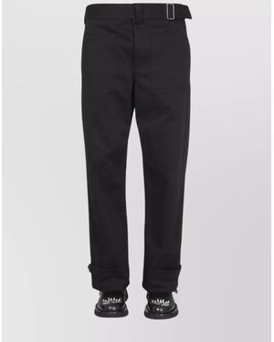 McQueen Cotton Tapered Cargo Trousers - Black