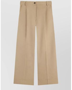 Tommy Hilfiger Cotton Wide-Leg Chinos - Natural