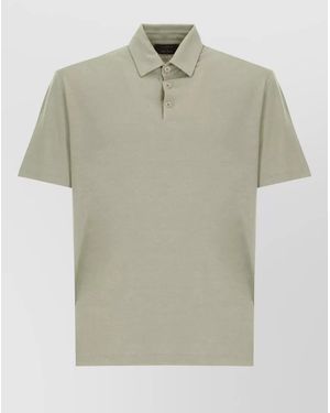 Zanone Polo Shirt Short Sleeve Collar - Natural