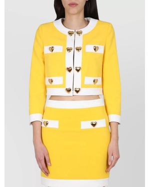 Moschino Cropped Crepe Jacket - Yellow