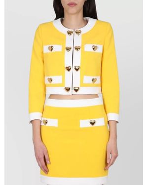 Moschino Cropped Crepe Jacket - Yellow