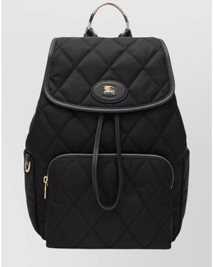 Burberry Versatile Horseshoe Shaped Travel Backpack - Black