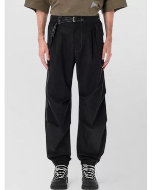 and wander High Count Cloth Side Zip Hem Trousers - Black