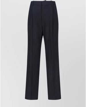 Victoria Beckham Virgin Wool Straight-Leg Tailored Trousers - Blue