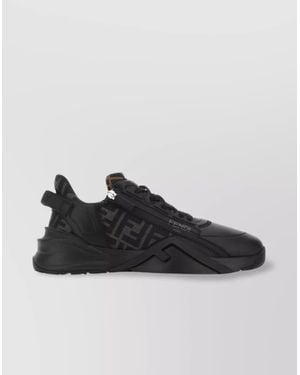 Fendi Leather Low-Top Trainers - Black
