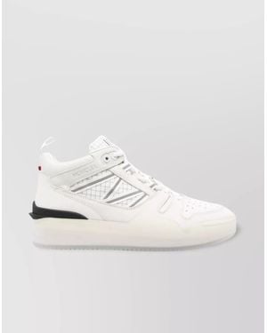 Moncler Leather High-Top Sneakers - White