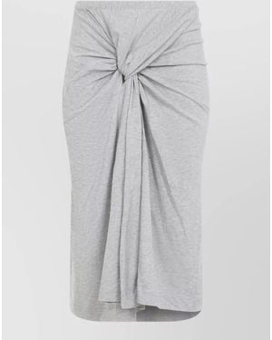 Dries Van Noten Hemellana Cotton Midi Skirt - Gray