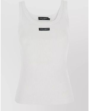 Dolce & Gabbana Cotton Ribbed Tank Top - White
