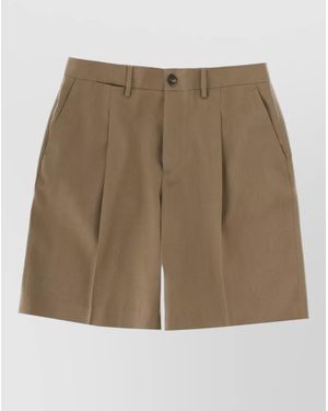 Golden Goose Virgin Wool Tailored Bermuda Shorts - Natural