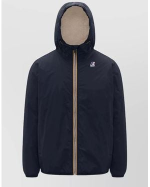 K-Way Hooded Puffer Parka Coat - Blue
